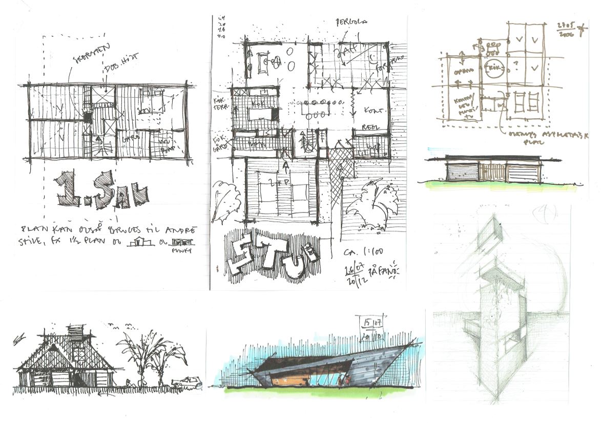 E-bog: FRA TEGNEBORDET - 30+ års håndtegninger fra arkitekt og konstruktør Jan Felland